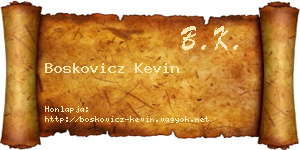 Boskovicz Kevin névjegykártya